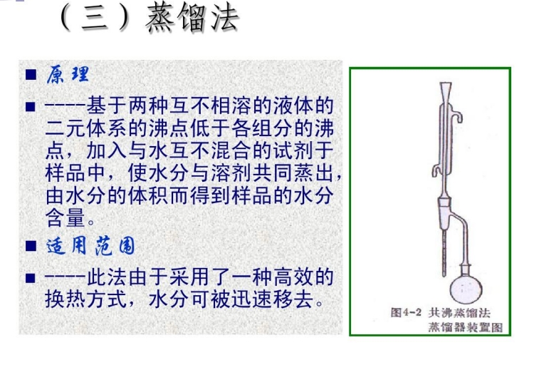 蒸餾法測定水分的原理